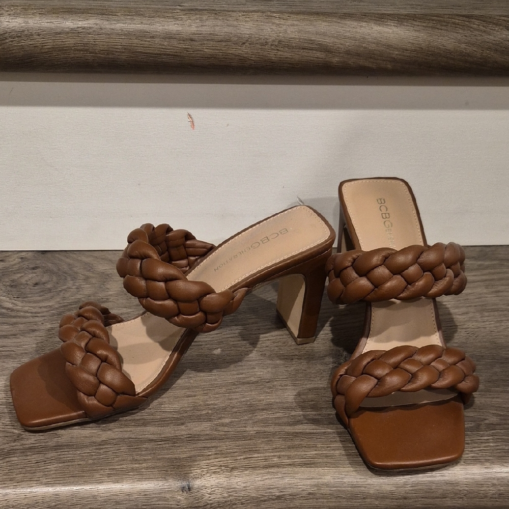 Very Comfortable Bcbgeneration Brown Braided Heels - image 2